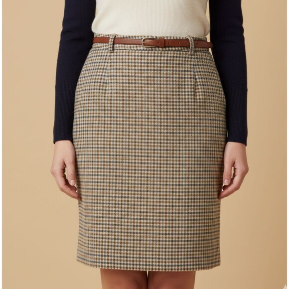 The Limited Vintage Classic Houndstooth Plaid Lined Skirt Preppy Office Size 2 - Picture 1 of 10